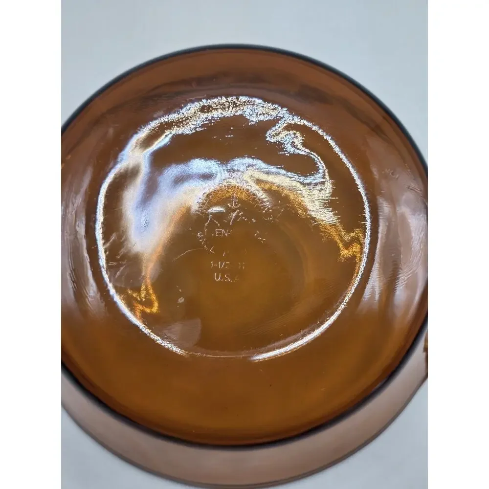 Vintage Anchor Hocking Harvest Amber Glass Casserole Dish with Lid Ovenware